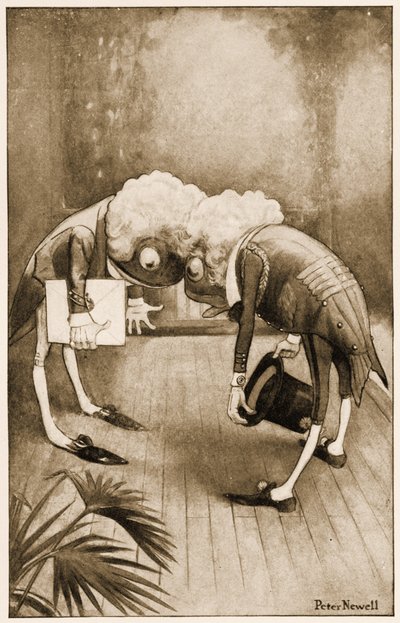 Si inchinarono entrambi e i loro ricci si intrecciarono, illustrazione per Le avventure di Alice nel Paese delle Meraviglie di Lewis Carroll, 1901 da Peter Newell